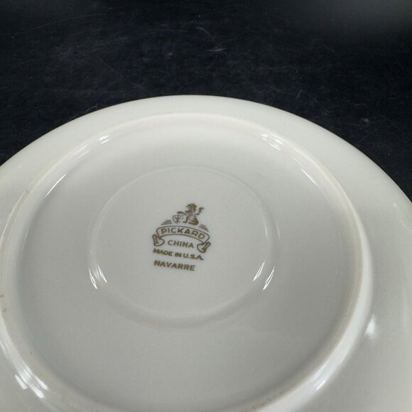 Vintage 1970s PICKARD China NAVARRE Pattern CUP And Saucer Set 2 Made in USA - Picture 7 of 15